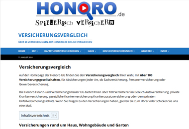 Honoro Versicherungsvergleiche